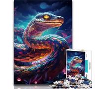 Adult Jigsaw Puzzles 1000 Colorful Art Snake 1000 Piece Jigsaw,Challenging Game Gifts for Is Ideal As A Gift for The Whole Family (size 38x26cm)