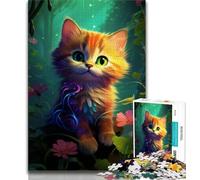 Adult Jigsaw Puzzles 1000 Colorful Cat with Big Eyes 1000 Piece Jigsaw,Challenging Game Gifts for Is Ideal As A Gift for The Whole Family (size 38x26cm)