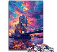 Adult Jigsaw Puzzles 1000 Colorful London Tower Bridge 1000 Pieces for Adults,Challenging Family Activity Games DIY Toy for Home Wall Decor Gifts (50x75cm)