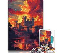 Adult Jigsaw Puzzles 1000 Colorful Warwick Castle Teenager Puzzles,Game Toys Every Piece Is Unique - Challenging Family Fun Game (size 38x26cm)
