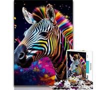 Adult Jigsaw Puzzles 1000 Colorful Zebras 1000 Piece Jigsaw,Challenging Game Gifts for Is Ideal As A Gift for The Whole Family (size 75x50cm)