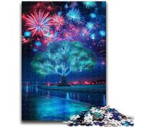 Adult Jigsaw Puzzles 1000 Colourful Dream Firework Tree 1000 Pieces for Adults,Challenging Family Activity Games DIY Toy for Home Wall Decor Gifts (50x75cm)