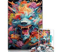 Adult Jigsaw Puzzles 1000 Colourful Graffiti Flying Dragon 1000 Piece Puzzle,Vibrant And Unique Design Relaxing & Challenging Puzzle Experience (size 75x50cm)