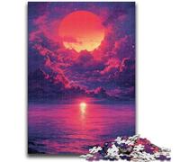 Adult Jigsaw Puzzles 1000 Colourful Neon Moon 1000 Pieces for Adults,is Ideal As Gifts for The Whole Family Suitable for And 14 (38x26cm)