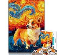 Adult Jigsaw Puzzles 1000 Corgi Under The Starry Sky 1000 Pieces for Teenagers,Learning Educational Toys Family Games Unique Birthday And Gifts 75x50cm