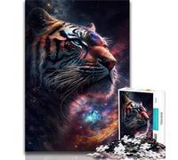 Adult Jigsaw Puzzles 1000 Cosmic King Space Tiger 1000 Pieces for Adults,for Educational Game Challenge Toy Unique Home Decor And Gifts (size 75x50cm)