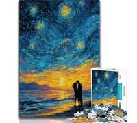 Adult Jigsaw Puzzles 1000 Couple Under The Night Sky 1000 Pieces for Adults,Family Activity Fun at Home Activities, Birthday Present,Travel Gifts 75x50cm