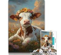Adult Jigsaw Puzzles 1000 Cute Baby Calf Teenager Puzzles,Game Toys Every Piece Is Unique - Challenging Family Fun Game (size 38x26cm)