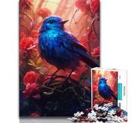 Adult Jigsaw Puzzles 1000 Cute Little Blue Bird 1000 Pieces for Adults,for Educational Game Challenge Toy Unique Home Decor And Gifts (size 75x50cm)