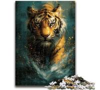Adult Jigsaw Puzzles 1000 Cute Little Yellow Tiger Challenging Family Activity Games DIY Toy for Home Wall Decor Gifts 50x75cm