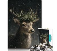 Adult Jigsaw Puzzles 1000 Deer Oil Painting 1000 Pieces for Adults,Challenging Difficult Deal As Gifts for The Whole Family (size 75x50cm)