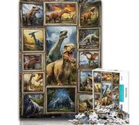 Adult Jigsaw Puzzles 1000 Dinosaur Collage 1000 Pieces for Teenagers,Toys Educational Games Stress Relieving Unique Birthday And Gifts (size 75x50cm)