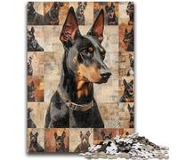 Adult Jigsaw Puzzles 1000 Doberman Pinscher Collage Challenging Family Activity Games DIY Toy for Home Wall Decor Gifts 50x75cm