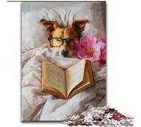 Adult Jigsaw Puzzles 1000 Dog Reading,Help The Brain Exercise Addictive Toys to Cultivate Patience Artists Collection,Fine Art 50X75CM