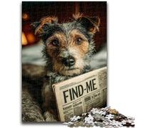 Adult Jigsaw Puzzles 1000 Dog Reading Newspaper for Educational Game Challenge Toy for Is Ideal As A Gift for The Whole Family 26x38cm