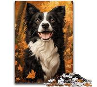 Adult Jigsaw Puzzles 1000 Fallen Border Collie 1000 Piece Puzzle,for Educational Game Challenge Toy Birthday Present, Gifts, Wall Art (38x26cm)