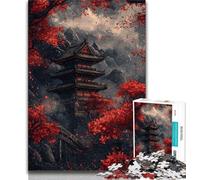 Adult Jigsaw Puzzles 1000 Fantasy Japanese Temple,Help The Brain Exercise Addictive Toys to Cultivate Patience Perfect Decoration (38x26cm)