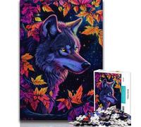 Adult Jigsaw Puzzles 1000 Fantasy Jungle Wolf Teenager Puzzles,learning Educational Is Ideal As A Gift for The Whole Family 75x50cm