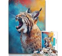 Adult Jigsaw Puzzles 1000 Fantasy Lynx 1000 Piece Jigsaw,Challenging Game Gifts for Is Ideal As A Gift for The Whole Family (size 38x26cm)