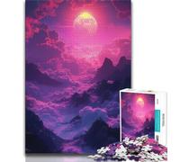 Adult Jigsaw Puzzles 1000 Fantasy Moon And Clouds 1000 Piece Puzzle,for Educational Game Challenge Toy Birthday Present, Gifts, Wall Art 38x26cm