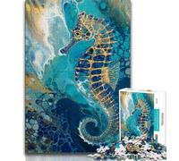 Adult Jigsaw Puzzles 1000 Fantasy Seahorse,Help The Brain Exercise Addictive Toys to Cultivate Patience Artists Collection,Fine Art 38x26cm