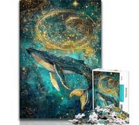 Adult Jigsaw Puzzles 1000 Fantasy Whale,Help The Brain Exercise Addictive Toys to Cultivate Patience Perfect Decoration (38x26cm)