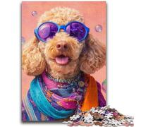 Adult Jigsaw Puzzles 1000 Fashion Poodle 1000 Pieces for Teenagers,Learning Educational Toys Family Games Unique Birthday And Gifts (75x50cm)