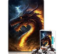 Adult Jigsaw Puzzles 1000 Fire Dragon in Heaven 1000 Pieces for Teenagers,Learning Educational Toys Family Games Unique Birthday And Gifts 26x38cm