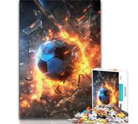 Adult Jigsaw Puzzles 1000 Flame Football 1000 Piece Jigsaw,Challenging Game Gifts for Is Ideal As A Gift for The Whole Family (size 75x50cm)