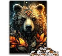 Adult Jigsaw Puzzles 1000 Flower Brown Bear Challenging To Complete But Fun And Humorous Unique Birthday And Gifts 38x26cm