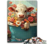 Adult Jigsaw Puzzles 1000 Flower Cow 1000 Pieces for Teenagers,Learning Educational Toys Family Games Unique Birthday And Gifts (26x38cm)