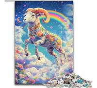 Adult Jigsaw Puzzles 1000 Flower Goat, Suitable for Ages 14 And Up Home Decor Deal As Gifts for The Whole Family (Size 50x75cm)
