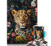 Adult Jigsaw Puzzles 1000 Flower Leopard 1000 Piece Puzzle,Vibrant And Unique Design Relaxing & Challenging Puzzle Experience (size 38x26cm)