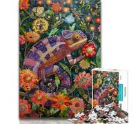 Adult Jigsaw Puzzles 1000 Flowers Color Chameleon 1000 Pieces for Teenagers,Challenging Game Toys Wall Decoration Unique Birthday And Xmas Gifts (size 75x50cm)