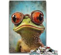 Adult Jigsaw Puzzles 1000 Frog Wearing Glasses 1000 Pieces for Adults,is Ideal As Gifts for The Whole Family Suitable for And 14 (38x26cm)