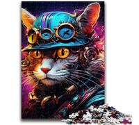 Adult Jigsaw Puzzles 1000 Futuristic Cat 1000 Pieces for Teenagers,Learning Educational Toys Family Games Unique Birthday And Gifts (75x50cm)