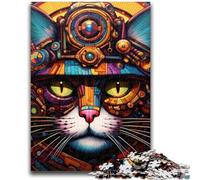 Adult Jigsaw Puzzles 1000 Futuristic Cat 1000 Pieces for Teenagers,Learning Educational Toys Family Games Unique Birthday And Gifts (75x50cm)