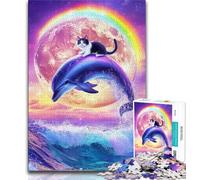 Adult Jigsaw Puzzles 1000 Galaxy Dolphin 1000 Pieces for Adults,Challenging Difficult Deal As Gifts for The Whole Family (size 75x50cm)