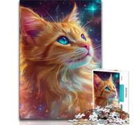 Adult Jigsaw Puzzles 1000 Galaxy Orange Cat 1000 Pieces for Adults,for Educational Game Challenge Toy Unique Home Decor And Gifts (size 75x50cm)