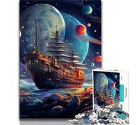 Adult Jigsaw Puzzles 1000 Galaxy Pirate Ship 1000 Piece Jigsaw,Challenging Game Gifts for Is Ideal As A Gift for The Whole Family (size 75x50cm)