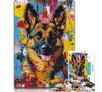 Adult Jigsaw Puzzles 1000 German Shepherd 1000 Piece Puzzle,for Educational Game Challenge Toy Birthday Present, Gifts, Wall Art 75x50cm
