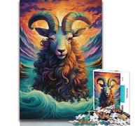 Adult Jigsaw Puzzles 1000 Goat In The Sea Wave Puzzles for Adults,learning Educational for Is Ideal As A Gift for The Whole Family (size 75x50cm)