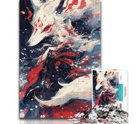 Adult Jigsaw Puzzles 1000 God of Foxes Teenager Puzzles,Game Toys Every Piece Is Unique - Challenging Family Fun Game (size 75x50cm)