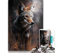 Adult Jigsaw Puzzles 1000 Gray Wolf Teenager Puzzles,Stress Reliever Difficult Challenge Suitable for Desktop Decoration (size 75x50cm)