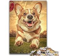 Adult Jigsaw Puzzles 1000 Happy Corgi Family Fun for Is Ideal As A Gift for The Whole Family for And Age 14 Years Up 26x38cm