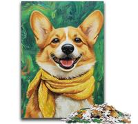 Adult Jigsaw Puzzles 1000 Happy Corgi for Educational Game Challenge Toy for Is Ideal As A Gift for The Whole Family 26x38cm