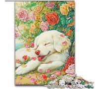 Adult Jigsaw Puzzles 1000 Happy Golden Retriever, for Ages 14 And over Each Piece Is Unique - Fun And Challenging Game for The Whole Family Good Gift (size 50x75cm)