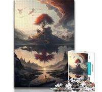 Adult Jigsaw Puzzles 1000 Heaven Tree of Life 1000 Piece Jigsaw,Challenging Game Gifts for Is Ideal As A Gift for The Whole Family (size 38x26cm)