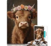 Adult Jigsaw Puzzles 1000 Highland Cow Baby 1000 Pieces for Teenagers,Learning Educational Toys Family Games Unique Birthday And Gifts 26x38cm