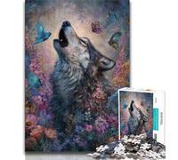 Adult Jigsaw Puzzles 1000 Howling Wolf Oil Painting 1000 Pieces for Adults,for Educational Game Challenge Toy Unique Home Decor And Gifts (size 38x26cm)
